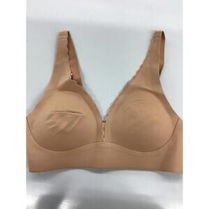 Rhonda shear seamless padded plunge bra small new from HSN eye hook lace accent